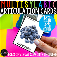 Load image into Gallery viewer, Multisyllabic Articulation Cards with Real Photos | Speech Therapy for Carryover