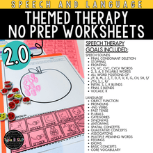 Load image into Gallery viewer, Yearlong No Prep Worksheets for Speech Therapy 2.0: Themed Therapy