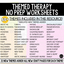 Load image into Gallery viewer, Yearlong No Prep Themed Worksheets for Speech Therapy 3.0
