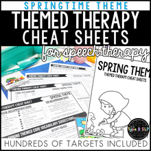 Load image into Gallery viewer, Springtime Themed Therapy Cheat Sheets for Speech Therapy