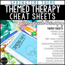 Load image into Gallery viewer, Springtime Themed Therapy Cheat Sheets for Speech Therapy