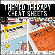 Load image into Gallery viewer, Fall Themed Word Lists for Speech Therapy | Themed Therapy Cheat Sheets