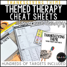 Load image into Gallery viewer, Thanksgiving Themed Word Lists | Cheat Sheets for Speech Therapy