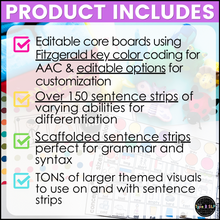 Load image into Gallery viewer, Mega Sentence Strip Visuals for Speech Therapy | Scaffolded Sentence Strips