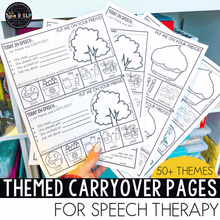 Load image into Gallery viewer, Themed Take Home Sheets for Speech Therapy Carryover Bundle