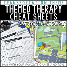 Load image into Gallery viewer, Transportation Themed Word Lists | Themed Cheat Sheets for Speech Therapy
