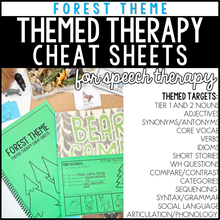 Load image into Gallery viewer, Forest Themed Word Lists | Themed Cheat Sheets for Speech Therapy