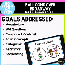 Load image into Gallery viewer, Balloons Over Broadway Digital Book Companion Speech Therapy