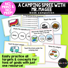 Load image into Gallery viewer, No Print Speech Therapy Book Companion: A Camping Spree with Mr. Magee