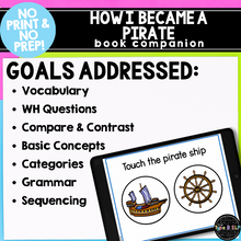Load image into Gallery viewer, Digital Book Companion for Speech Therapy: How I Became a Pirate Book Companion