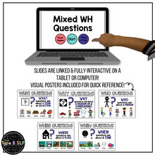 Load image into Gallery viewer, WH Questions MIXED Set for Speech Therapy | No Print No Prep