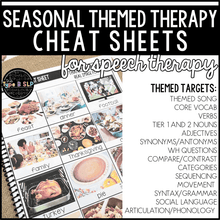 Load image into Gallery viewer, Seasonal Word Lists for Speech Therapy: Cheat Sheets for SLPs