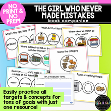 Load image into Gallery viewer, No Print Speech Therapy Book Companion: Girl Who Never Made Mistakes