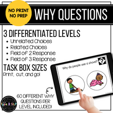 Load image into Gallery viewer, No Print No Prep Digital Speech Therapy WH Questions: "Why" Set