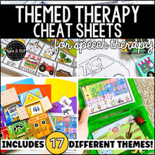 Load image into Gallery viewer, MEGA BUNDLE: ALL Themed Therapy Cheat Sheets for Speech Therapy