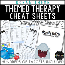 Load image into Gallery viewer, Ocean Themed Word Lists | Cheat Sheets for Speech Therapy