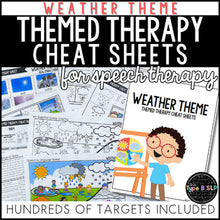 Load image into Gallery viewer, Weather Themed Word Lists | Cheat Sheets for Speech Therapy