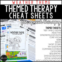 Load image into Gallery viewer, Weather Themed Word Lists | Cheat Sheets for Speech Therapy