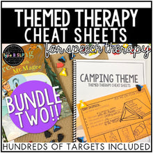Load image into Gallery viewer, Themed Therapy Word List Cheat Sheets for Elementary: BUNDLE TWO