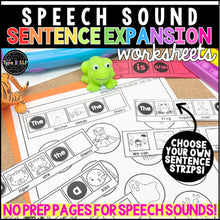 Load image into Gallery viewer, Speech Sound Sentence Expansion Worksheets for Speech Therapy | Articulation