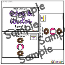 Load image into Gallery viewer, No Print Basic Concepts for Speech Therapy: Over/Under w/Task Box Cards