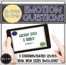Load image into Gallery viewer, No Print No Prep Questions: Emotions/Feeling Words FREEBIE