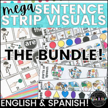 Load image into Gallery viewer, English & Spanish Sentence Strips BUNDLE: Mega Visuals for Speech Therapy