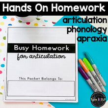 Load image into Gallery viewer, Distance Learning for Speech Therapy Homework: Articulation, Phonology, Apraxia