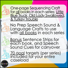 Load image into Gallery viewer, GROWING BUNDLE One Page Speech and Language Book Crafts | RETELL LANGUAGE ARTIC