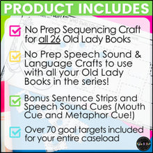 Load image into Gallery viewer, There Was an Old Lady Who Swallowed a.. | One Page Book Craft for Speech Therapy