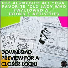 Load image into Gallery viewer, There Was an Old Lady Who Swallowed a.. | One Page Book Craft for Speech Therapy