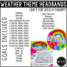 Load image into Gallery viewer, Weather Theme Headband Craft for Speech Therapy: Spring Craft for Speech
