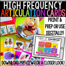 Load image into Gallery viewer, Real Life Articulation Flashcards using High Frequency Words for Early Sounds