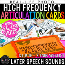 Load image into Gallery viewer, Real Life Articulation Flashcards using High Frequency Words for Later Sounds