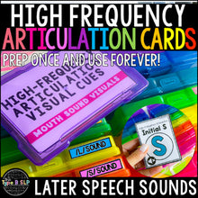 Load image into Gallery viewer, Real Life Articulation Flashcards using High Frequency Words for Later Sounds