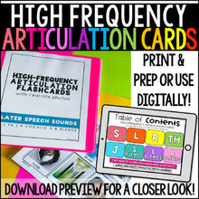 Load image into Gallery viewer, Real Life Articulation Flashcards using High Frequency Words for Later Sounds
