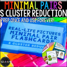 Load image into Gallery viewer, S Cluster Reduction Minimal Pairs: Real-Life Flashcards Print & Digital