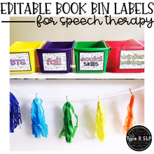 Load image into Gallery viewer, Editable Book Bin Labels for Speech Therapy: Color & BW