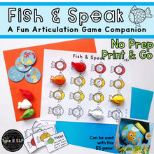 Load image into Gallery viewer, Articulation Game Companion for Speech Therapy: Fish & Speak