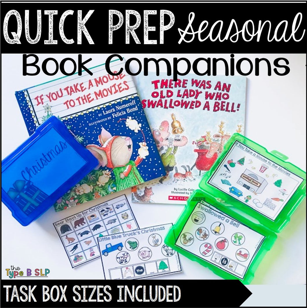 Seasonal Book Companion Visuals for Speech Therapy: Hands-On Play Based Learning