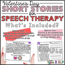 Load image into Gallery viewer, No Prep No Print Valentine's Day Speech: Comprehension Stories