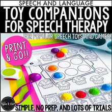 Load image into Gallery viewer, No Prep Speech Therapy Toy and Game Companion Worksheets | Speech Therapy Games