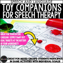 Load image into Gallery viewer, No Prep Speech Therapy Toy and Game Companion Worksheets | Speech Therapy Games