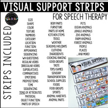 Load image into Gallery viewer, Visual Supports Strips for Speech Therapy | Describing Categories Language