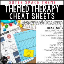 Load image into Gallery viewer, Outer Space Themed Word Lists | Themed Cheat Sheets for Speech Therapy
