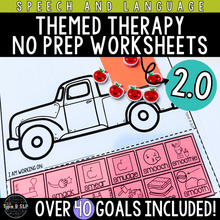 Load image into Gallery viewer, Yearlong No Prep Worksheets for Speech Therapy 2.0: Themed Therapy
