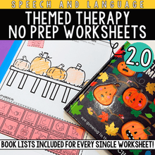 Load image into Gallery viewer, Yearlong No Prep Worksheets for Speech Therapy 2.0: Themed Therapy
