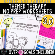 Load image into Gallery viewer, Yearlong No Prep Themed Worksheets for Speech Therapy 3.0
