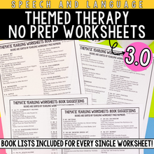 Load image into Gallery viewer, Yearlong No Prep Themed Worksheets for Speech Therapy 3.0
