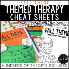 Load image into Gallery viewer, Fall Themed Word Lists for Speech Therapy | Themed Therapy Cheat Sheets
